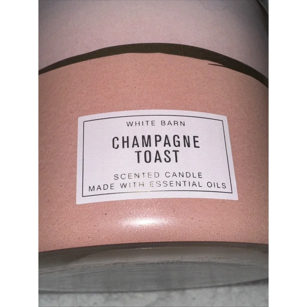 White Barn Bath & Body Works Champagne Toast 3-Wick Scented Candle 14.5oz Pink